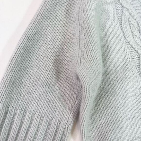 Lauren Ralph Lauren Cardigan Womens Medium Gray Short Sleeve Knit wool angora - Picture 5 of 10